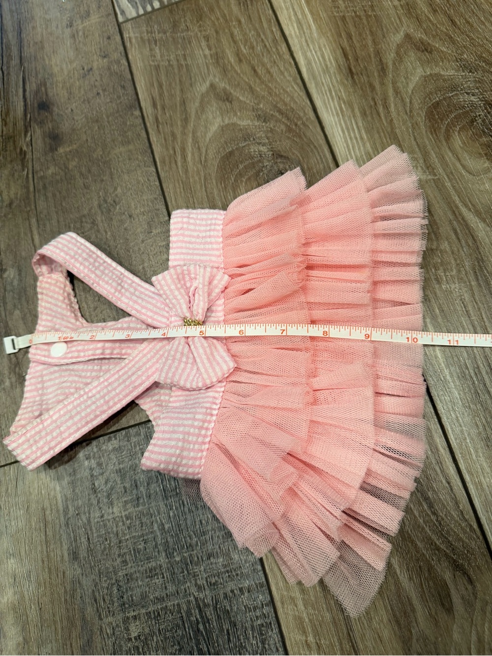 Boutique Pink Tulle Ruffle Pet Dress with Bow - Picture 10 of 11